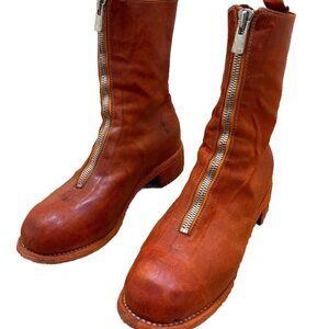 Guidi Front Zip PL2 Burnt Orange Mid Calf Boots